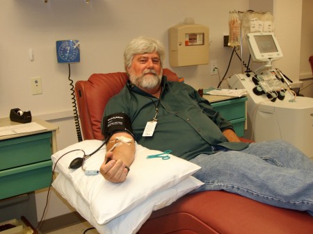 Man donating blood